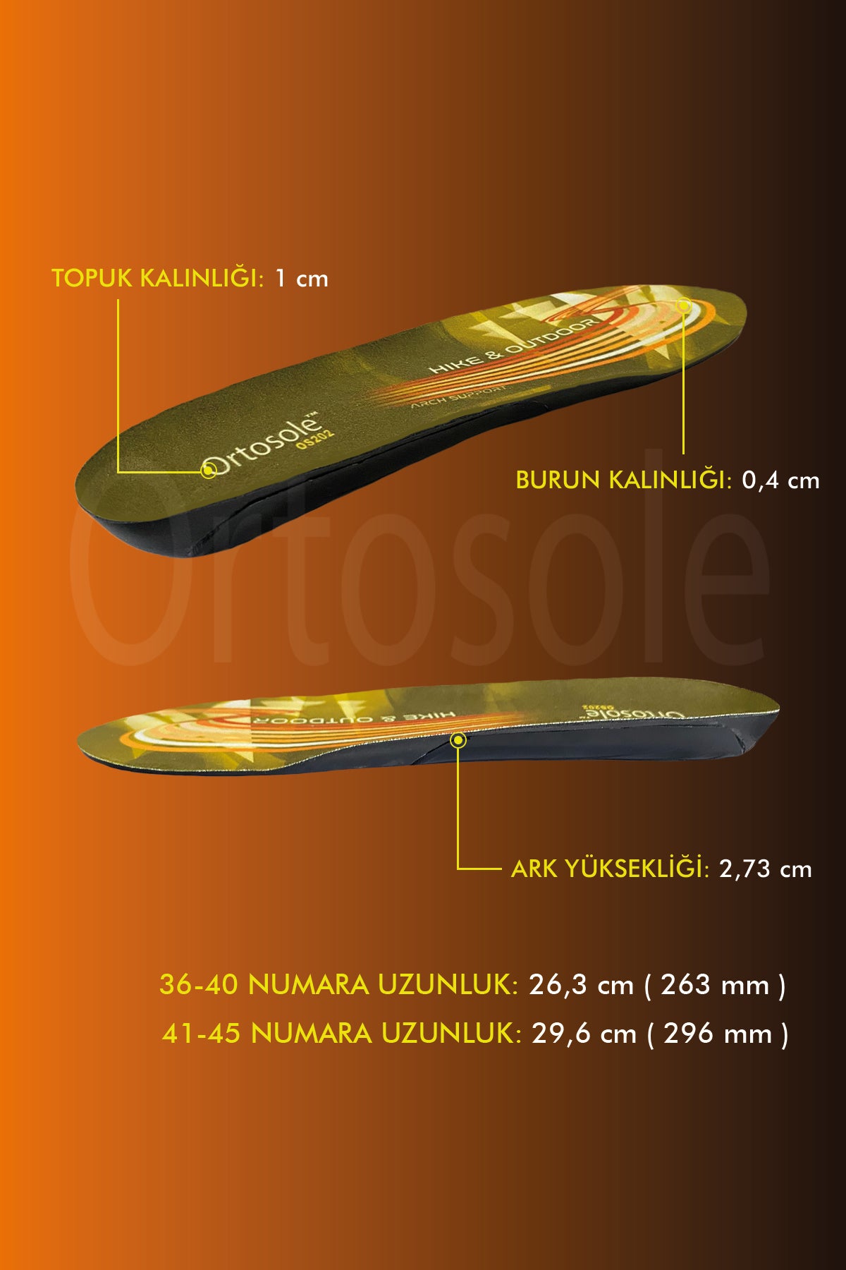 OS202 Topuk ve Metatarsal Destekli Tabanlık