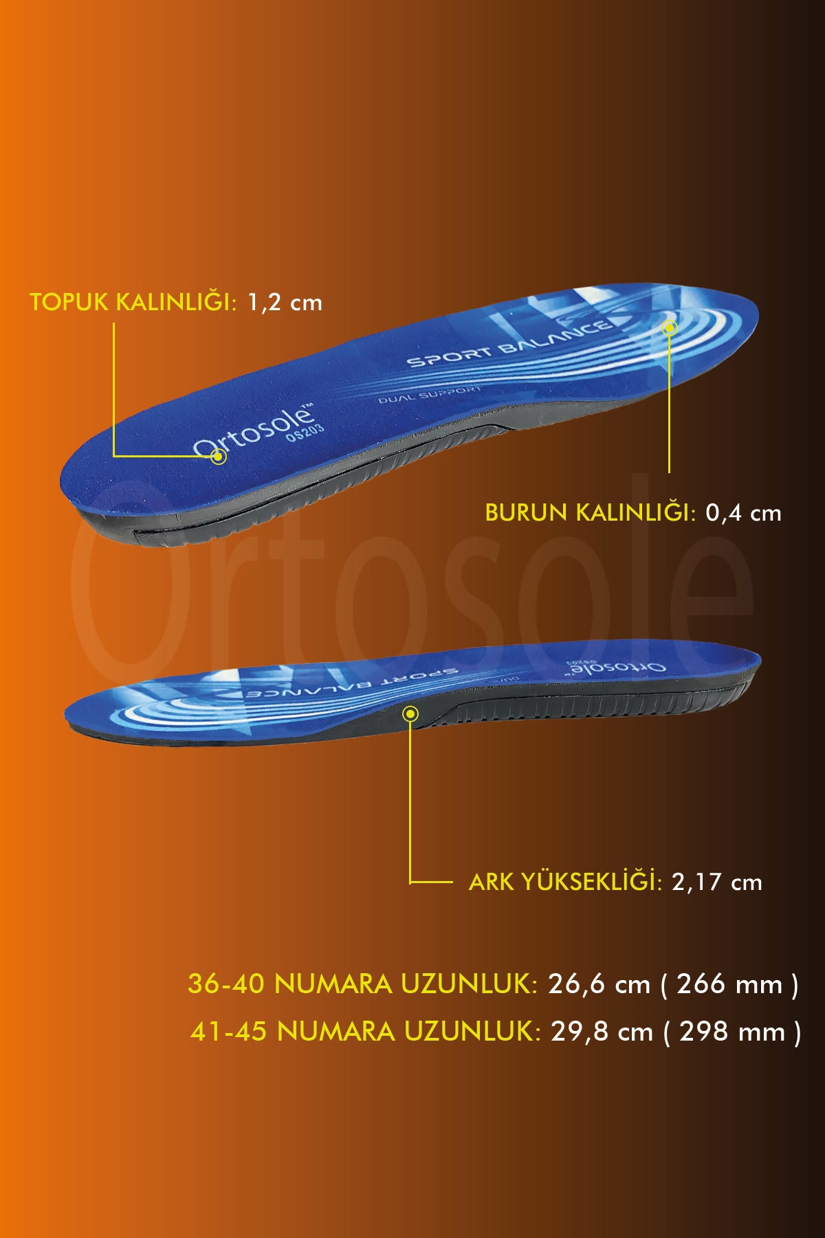 OS203 Çift Kemer Destekli Spor Tabanlık