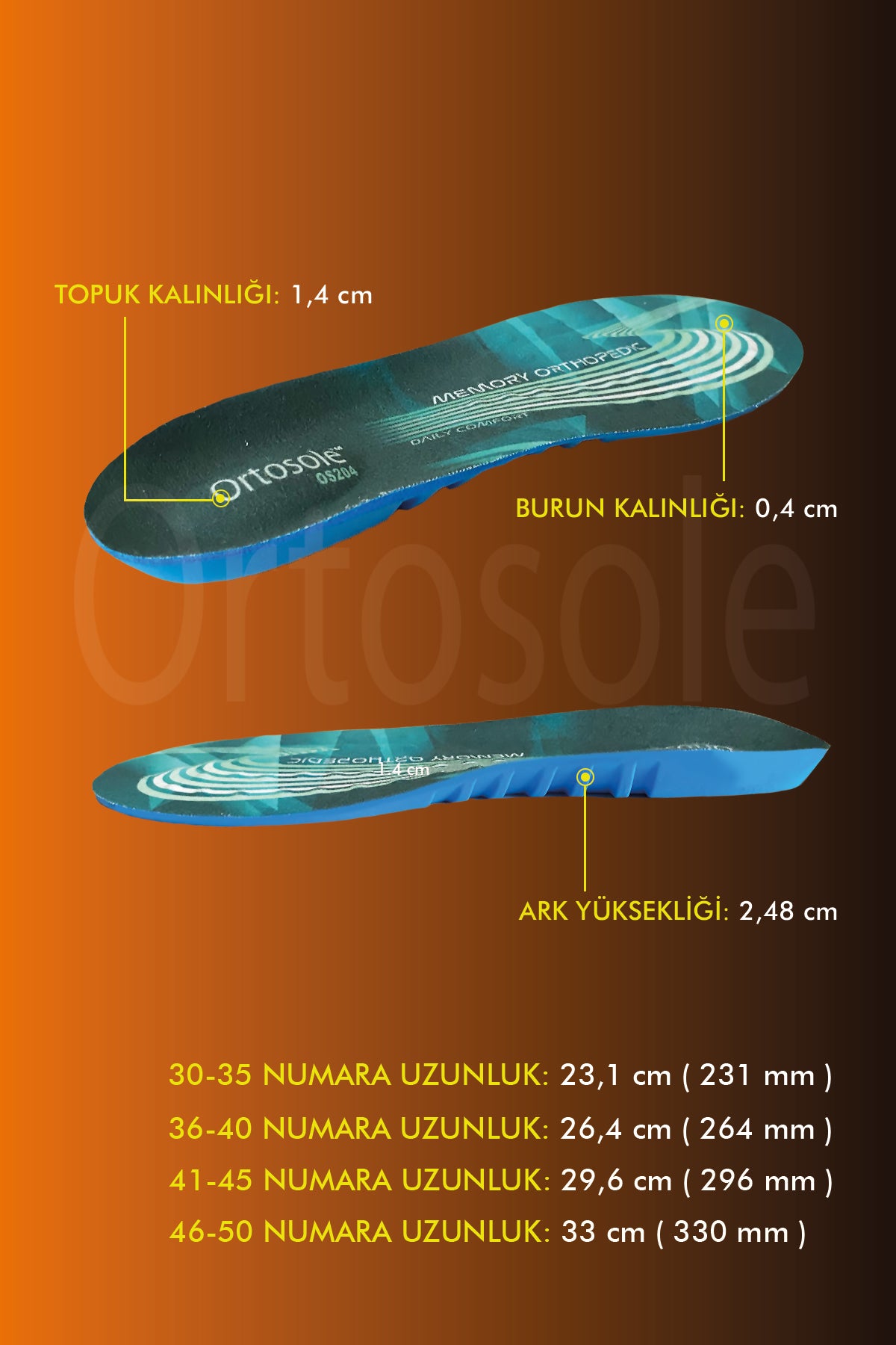 OS204 Memory + Jel Ortopedik Tabanlık