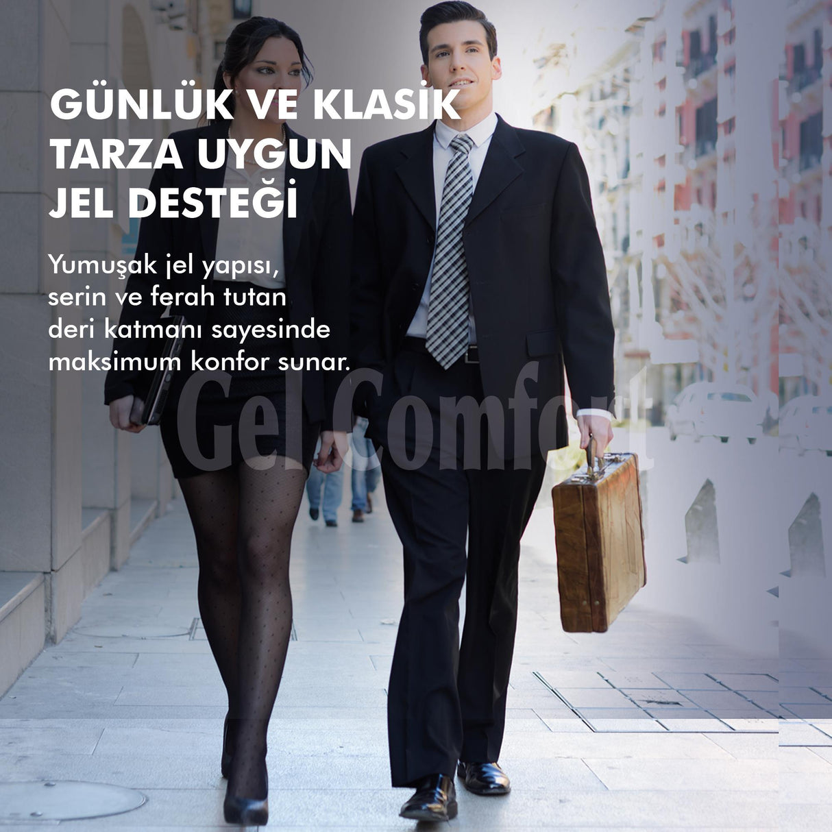 GC18 | Yumuşak Jel, Hakiki Deri, Konfor, Tüm Ayakkabılar ile Uyumlu Topuk Destekli Rahat İç Tabanlık