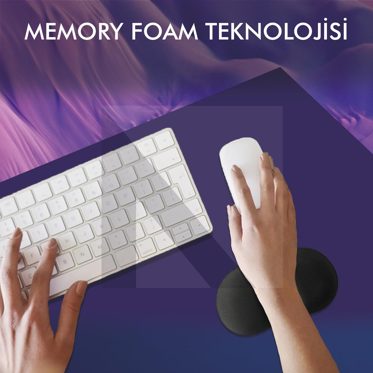 MP03 - Memory Mouse Bilek Destek Pedi | Yumuşak, Ergonomik, Fare Önü El Bileği Dinlendirme Pedi