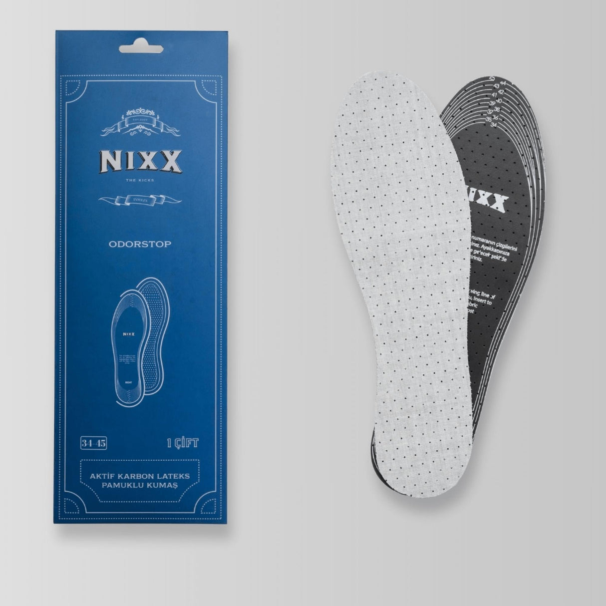 NX109 - Latex Odorstop | Aktif Karbon, Hava Geçiren Lateks, Kötü Koku Önleyici İç Tabanlık