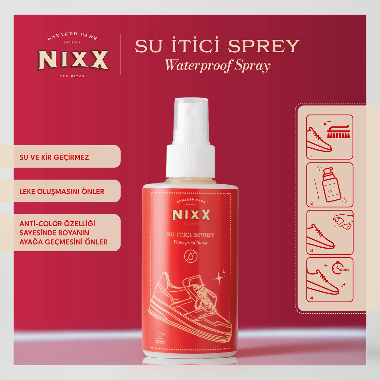 NX906 - Su İtici Sprey | Tüm Ayakkabılar için, 100ml