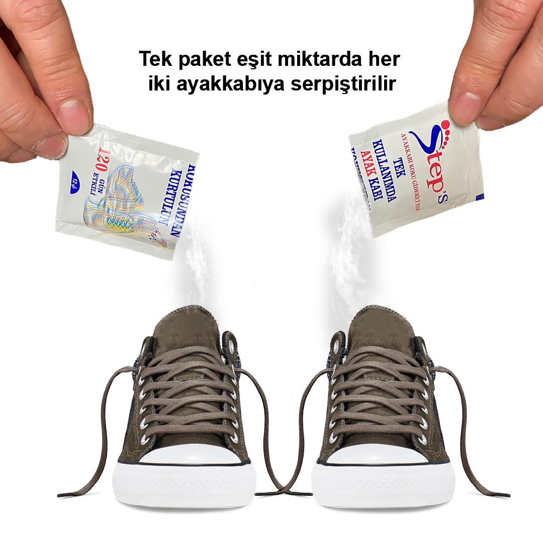 OP01 - 4 Adet Ayakkabı Koku Önleyici Toz | 120 Güne Kadar Etkili, Ayak Koku Giderici