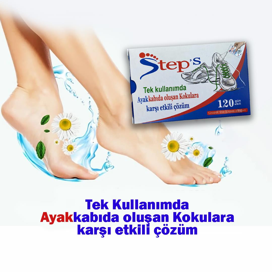 OP01 - 4 Adet Ayakkabı Koku Önleyici Toz | 120 Güne Kadar Etkili, Ayak Koku Giderici