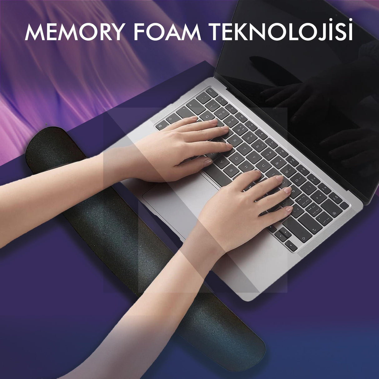 MP03 - Memory Klavye Bilek Destek Pedi | Yumuşak, Ergonomik, Klavye Önü El Bileği Dinlendirme Pedi