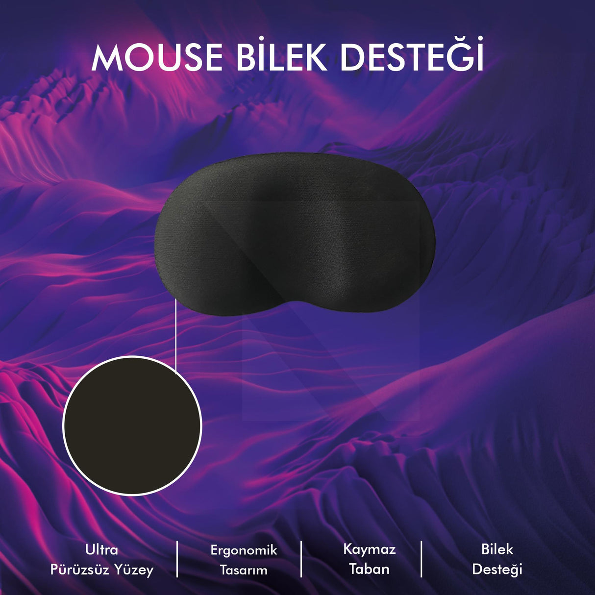 MP03 - Memory Mouse Bilek Destek Pedi | Yumuşak, Ergonomik, Fare Önü El Bileği Dinlendirme Pedi