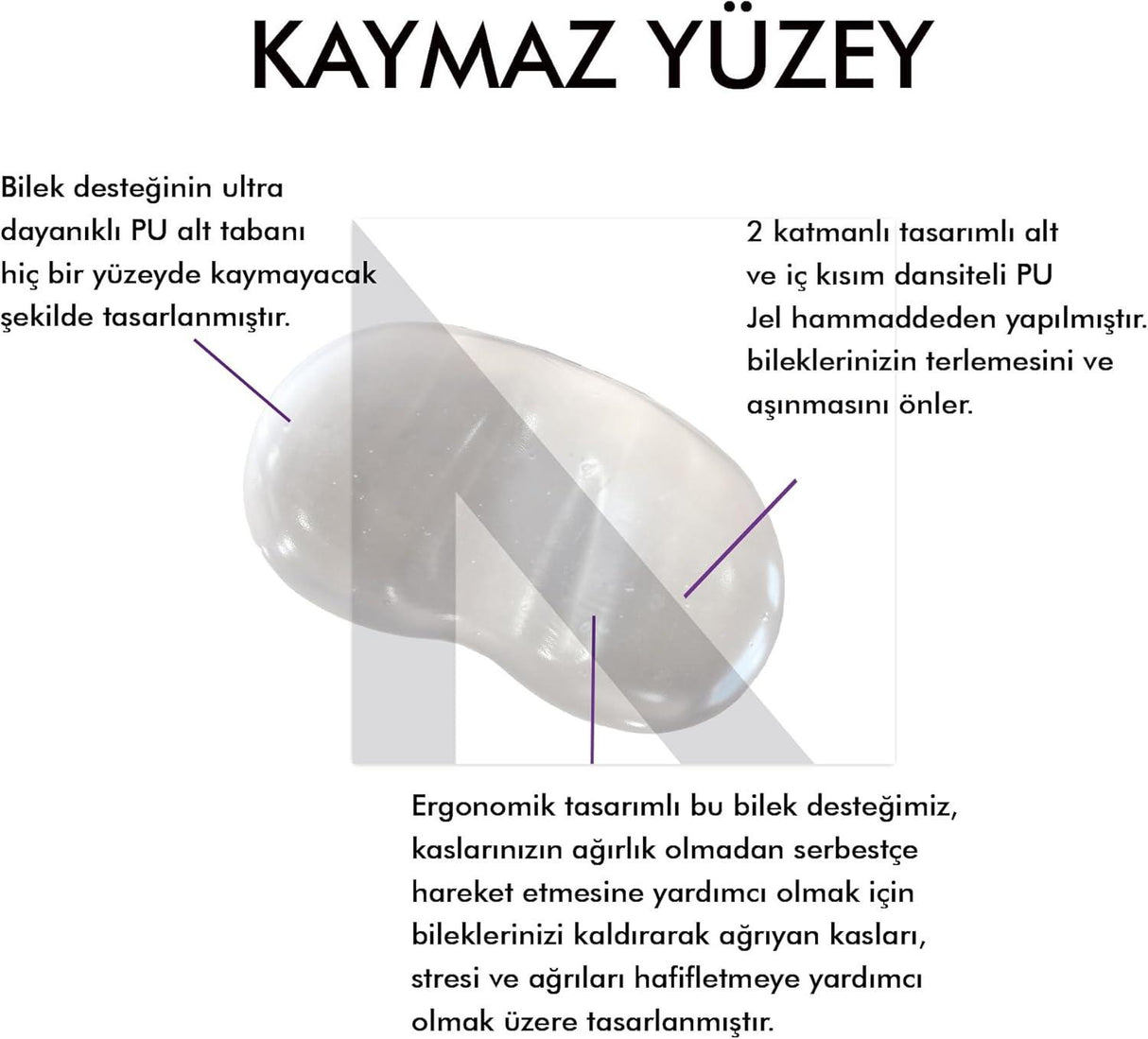 MP04 - Jel Mouse ve Klavye Bilek Destek Pedi | Yumuşak, Ergonomik, El Bileği Dinlendirme Ped Set
