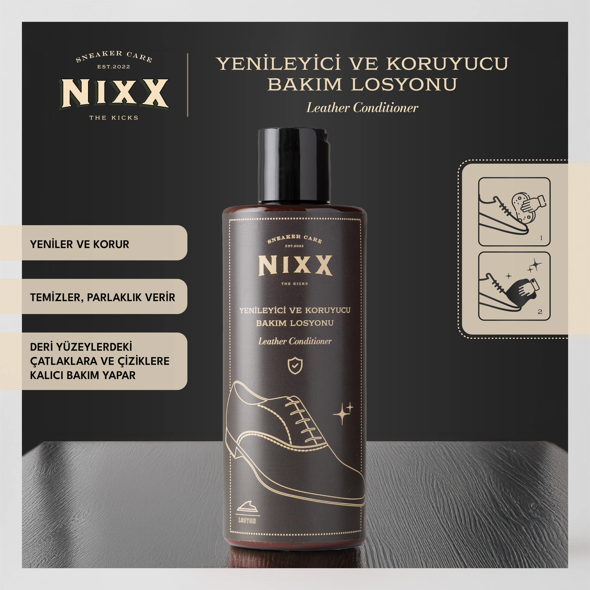 NX901 - Deri ve Süet Bakım Losyonu | Yenileyici ve Koruyucu, 100ml
