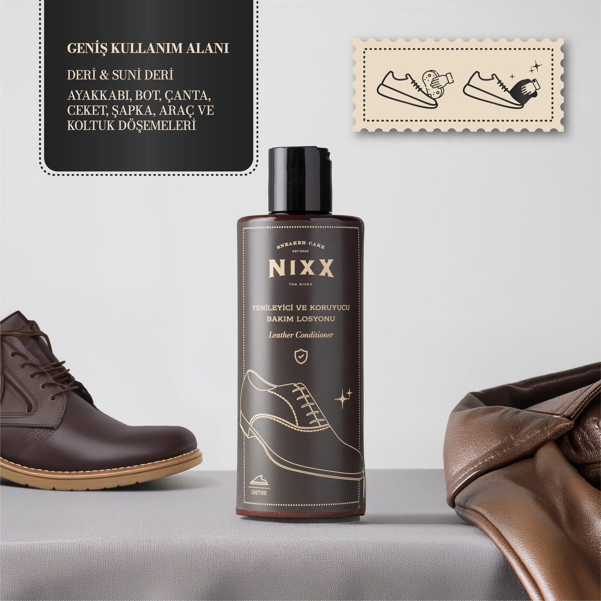 NX901 - Deri ve Süet Bakım Losyonu | Yenileyici ve Koruyucu, 250ml