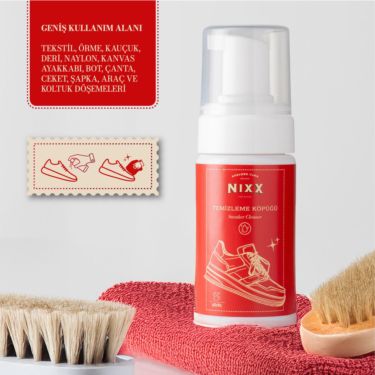 NX904 - Ayakkabı Temizleme Köpüğü | Tüm Ayakkabılar için, 100ml
