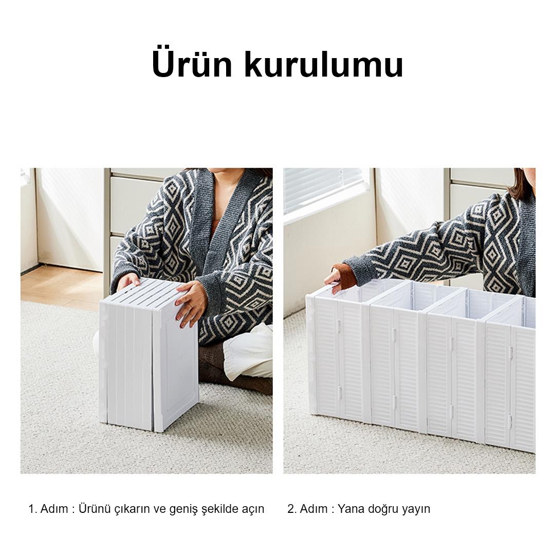 OG01 - Katlanabilir Ayakkabı Rafı | Kolay Kurulum, Modüler, Kapaklı, Istifleme Için Uygun Kutu 3'lü