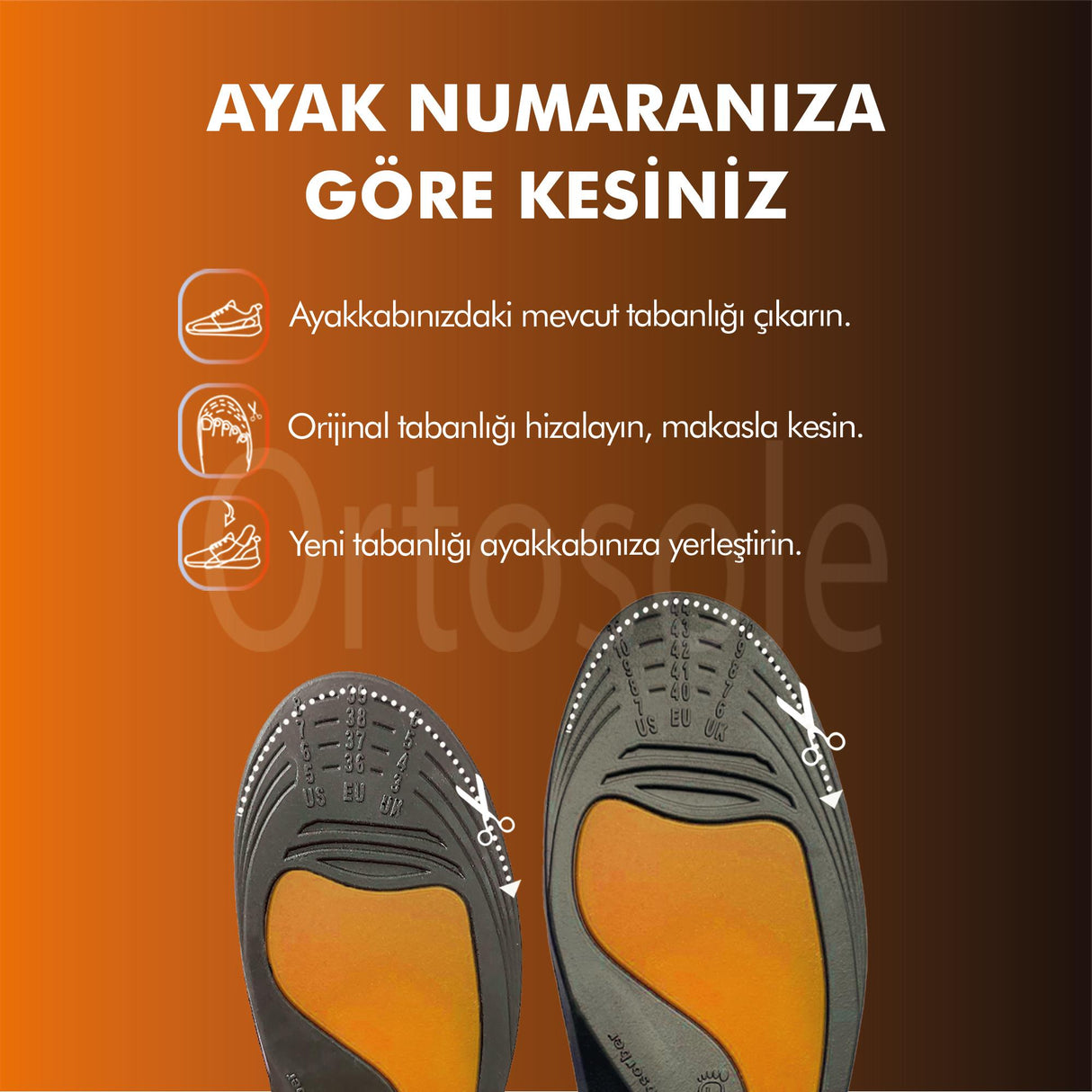 OS206 - Yumuşak Günlük Ortopedik | Şok Emici ve Destekleyici, Jel Destekli Konfor İç Tabanlık