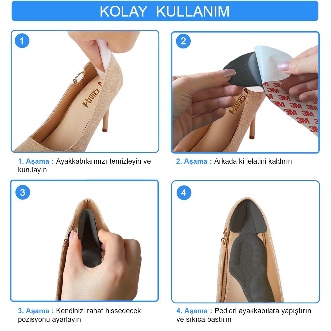 SP08 - Yapışkanlı Topuk Koruma | Vurma Önleyici Ve Ayakkabı Daraltma Için Yumuşak Ark Destekli Ped
